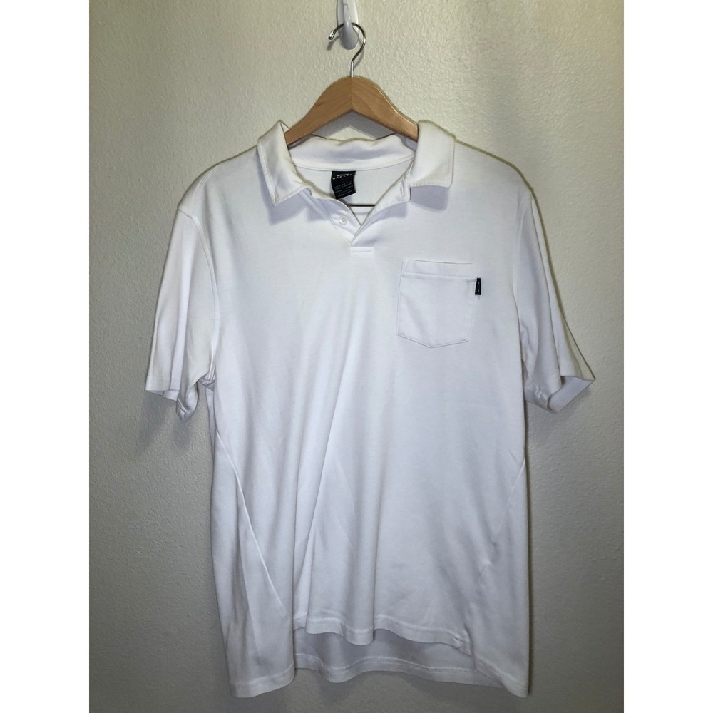 Oakley Mens White Short Sleeve Pocket Polo Shirt Regular Fit Large RN96548
